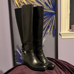 Blondo Black Wedge Knee-High Boots